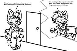 squeakitties, anthro, bat_wings, bathroom, bathroom_control