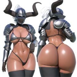 minotaur_knight_(popogori), popogori, armor, armored_female, armour