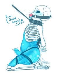 sans_(undertale), undertale_(series), snazz-shack, animated_skeleton, arms_tied