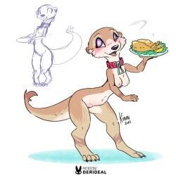 derideal, kiaun, anthro, black_nose, blush