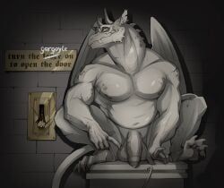 rein_v, anthro, balls, bodily_fluids, crouching