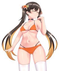 monero-chan, 1girls, bikini, bikini_bottom, bikini_top