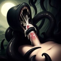 wetnightmare, 1boy, abomination, abused_male, black_skin