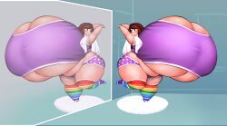 ishibu, 1girls, ass, ass_bigger_than_head, big_ass