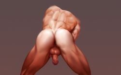 unnamed_character, qai_san, 1boy, ass, back_muscles