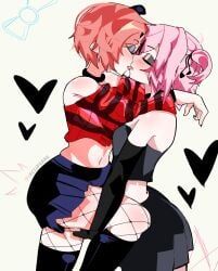 natsuki_(doki_doki_literature_club), sayori_(doki_doki_literature_club), doki_doki_literature_club, eclipxare, 2girls