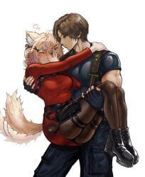 leon_scott_kennedy, squchan_(vtuber), indie_virtual_youtuber, resident_evil, resident_evil_2