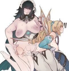 danica_(genshin_impact), genshin_impact, blackrunel, !!!, 2girls