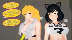 blake_belladonna, yang_xiao_long, rwby, arrancon, 2girls