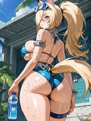 sigrid_(zenless_zone_zero), zenless_zone_zero, (titancore), back_view, beach