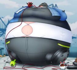 zhu_yuan, zenless_zone_zero, full_body_inflation, hose_inflation, immobile