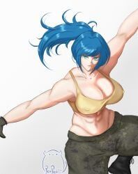 leona_heidern, king_of_fighters, maewen, 1girls, big_breasts