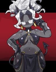 judgement_(helltaker), helltaker, tchairss, breasts, choker