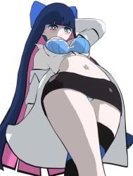 stocking_anarchy, panty_&_stocking_with_garterbelt, snoopsnsfw, black_hair, blue_eyes