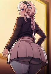 kirifuji_nozomi, the_hundred_line_-last_defense_academy-, 1girls, ass_focus, back_view