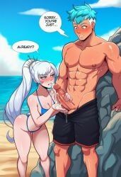 neptune_vasilias, weiss_schnee, rwby, 1boy, 1girl