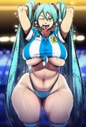 miku_hatsune, mikuart, argentina, futbol