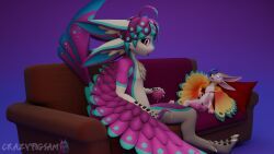 avali, anthro, avian, blep, blue_pattern