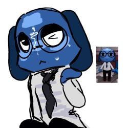 animal_hospital, roblox, marafon, 1boy, blue_fur