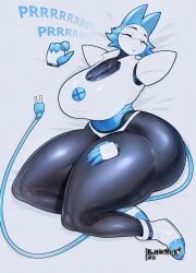 tasque_manager_(deltarune), deltarune, bunnemilk, anthro, bed