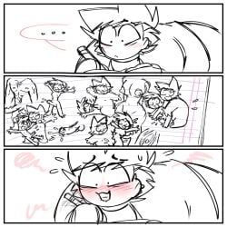 original_character, original, papersketch, 1boy, blushing