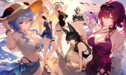 arlecchino_(genshin_impact), cartethyia_(wuthering_waves), castorice_(honkai:_star_rail), fleurdelys_(wuthering_waves), ganyu_(genshin_impact)