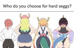 elma_(dragon_maid), kobayashi, lucoa, lucoa_(maidragon), quetzalcoatl_(dragon_maid)