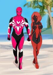 mary_jane_watson, miles_morales, scarlet_mj, spider-man, spider-woman