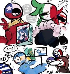 argentina_(countryhumans), brazil_(countryhumans), brazilian_miku, chile_(countryhumans), cuba_(countryhumans)