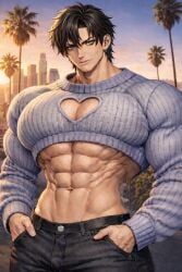 abs_focus, aesthetic_mood, anime_face, anime_male, athletic_build