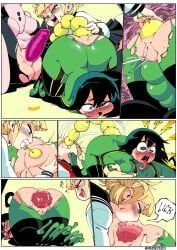 himiko_toga, nomu, ochako_uraraka, ochako_uraraka_(hero_outfit), tsuyu_asui