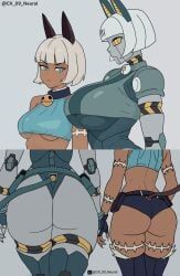 nadia_fortune, robo-fortune, skullgirls, artist_request, 2girls
