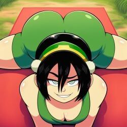 toph_bei_fong, avatar_the_last_airbender, 1girls, above_view, big_ass