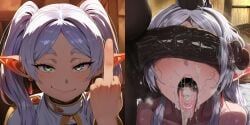 frieren, sousou_no_frieren, 1boy, 1girls, after_fellatio