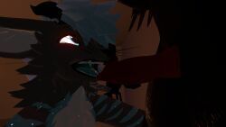 razer, vrchat, blue_hair, boner, boner_in_face