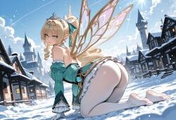 vesna_(genshin_impact), genshin_impact, miyuai, 1girl, all_fours