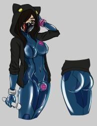 oc, zero_suit_samus_(cosplay), eronsfw, bubble_butt, facemask