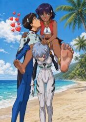 ayanami_rei, nadia_la_arwall, plugsuit_(evangelion), rei_ayanami, shinji_ikari