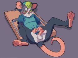 no_entry, anthro, anus, balls, barefoot