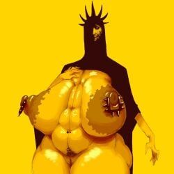 king_in_yellow, tellmeyeid, 1girls, areolae, ass