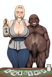 tsunade, age_difference, alcohol, alcohol_bottle, arm_around_waist