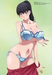 toudou_akira_(shuumatsu_no_harem), megami_magazine, shuumatsu_no_harem, 1girl, arm_under_breasts