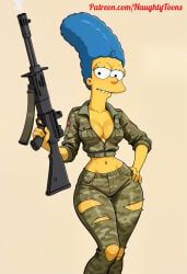 lisa_simpson, marge_simpson, simpsons, 1girls, army