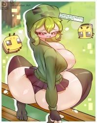 bee_(minecraft), creeper, creeper_girl, minecraft, narrator_art