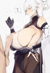 nayuta_(nikke), goddess_of_victory:_nikke, big_ass, blush, cum_on_breasts