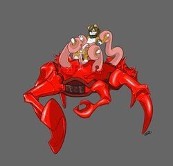 giant_enemy_crab, 1boy, anal, balls, canine