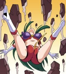 reika_kirishima, time_gal, anpryona, about_to_cry, green_hair