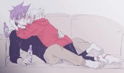 galo_thymos, lio_fotia, promare, 1femboy, 2boys