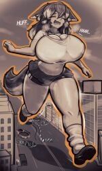 original_character, sargasso_sakana, city, city_background, cleavage