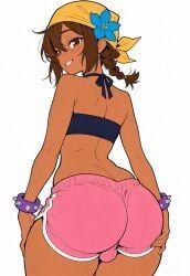 rodeai, 1boy, 1femboy, bare_shoulders, big_ass